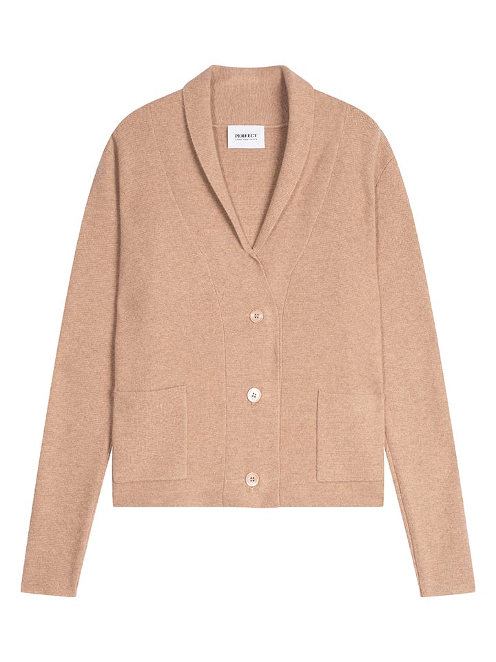 Perfect Cashmere Kaszmirowy kardigan "Mila" w kolorze karmelowym rozmiar: M