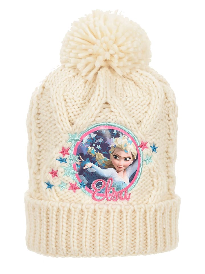 Disney Frozen Czapka "Kraina Lodu" w kolorze kremowym rozmiar: 52 cm