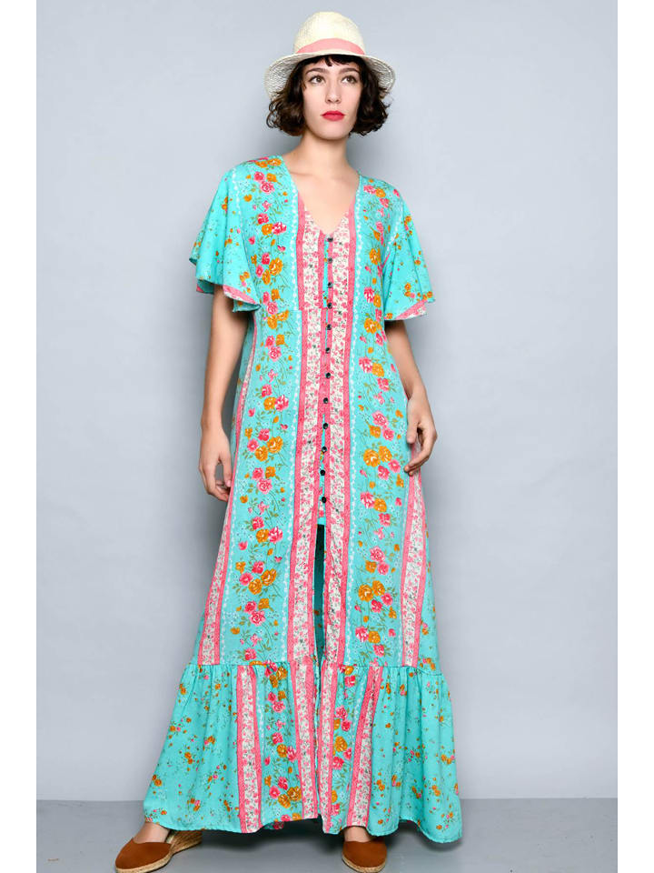 H.H.G. Sukienka w kolorze pomarańczowo-jasnoróżowo-turkusowym rozmiar: M