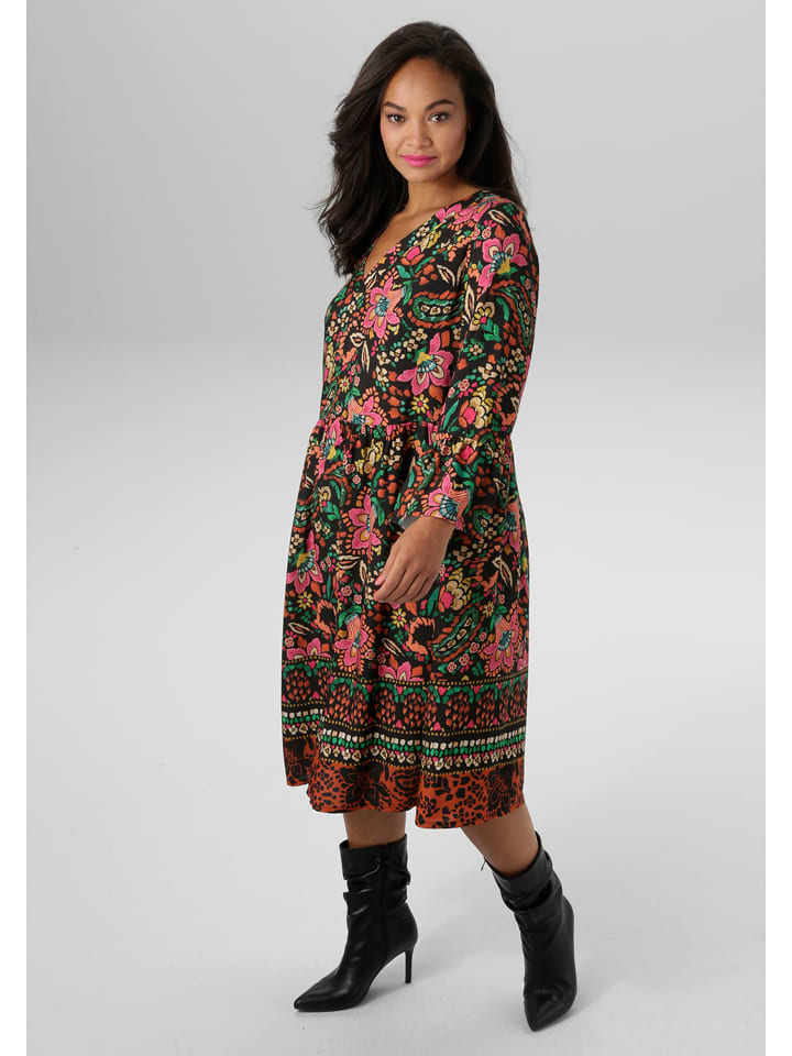 Aniston Sukienka w kolorze czarnym ze wzorem rozmiar: 50