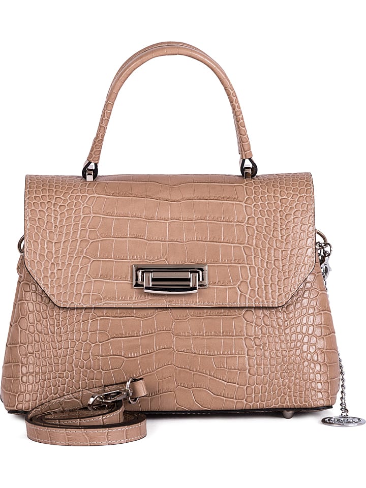 Mia Tomazzi Skórzana torebka "Tintoretto" w kolorze szarobrązowym - 28 x 20 x 12 cm rozmiar: onesize