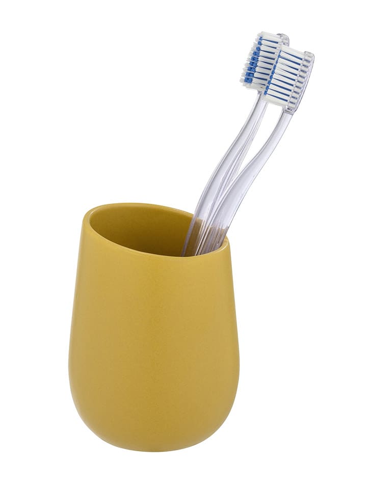 Wenko Kubek łazienkowy "Badi" w kolorze żółtym - wys. 11 x Ø 8 cm rozmiar: onesize