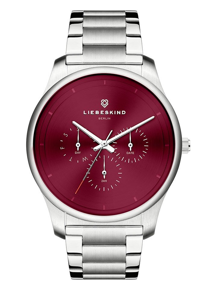 Liebeskind Chronograf w kolorze srebrno-bordowym rozmiar: onesize