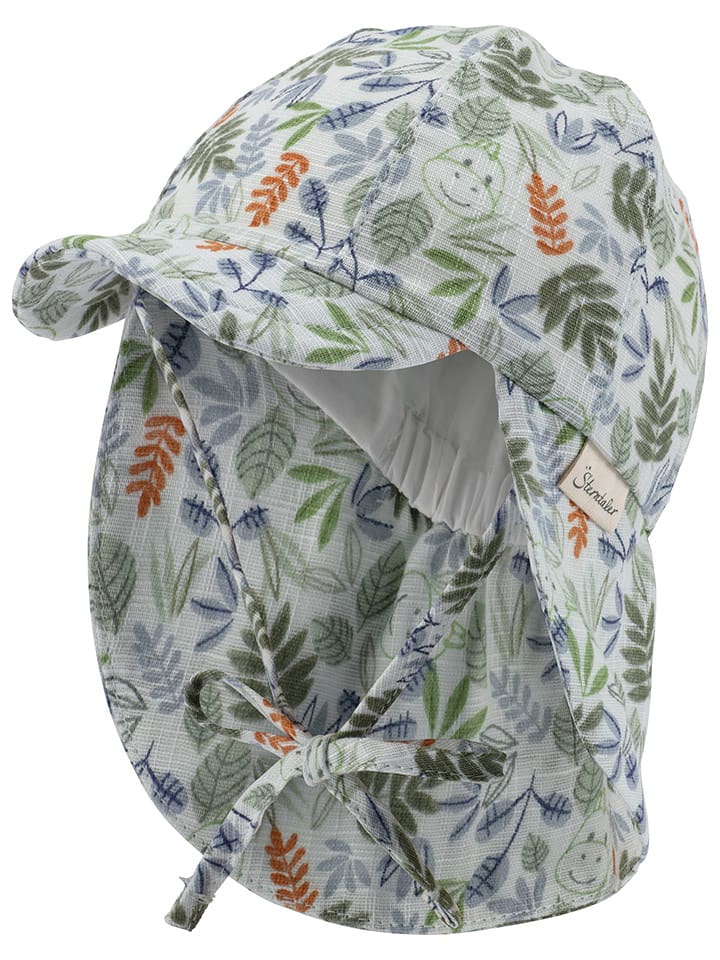 Sterntaler Czapka "Blätter" w kolorze błękitnym ze wzorem z daszkiem rozmiar: 45 cm