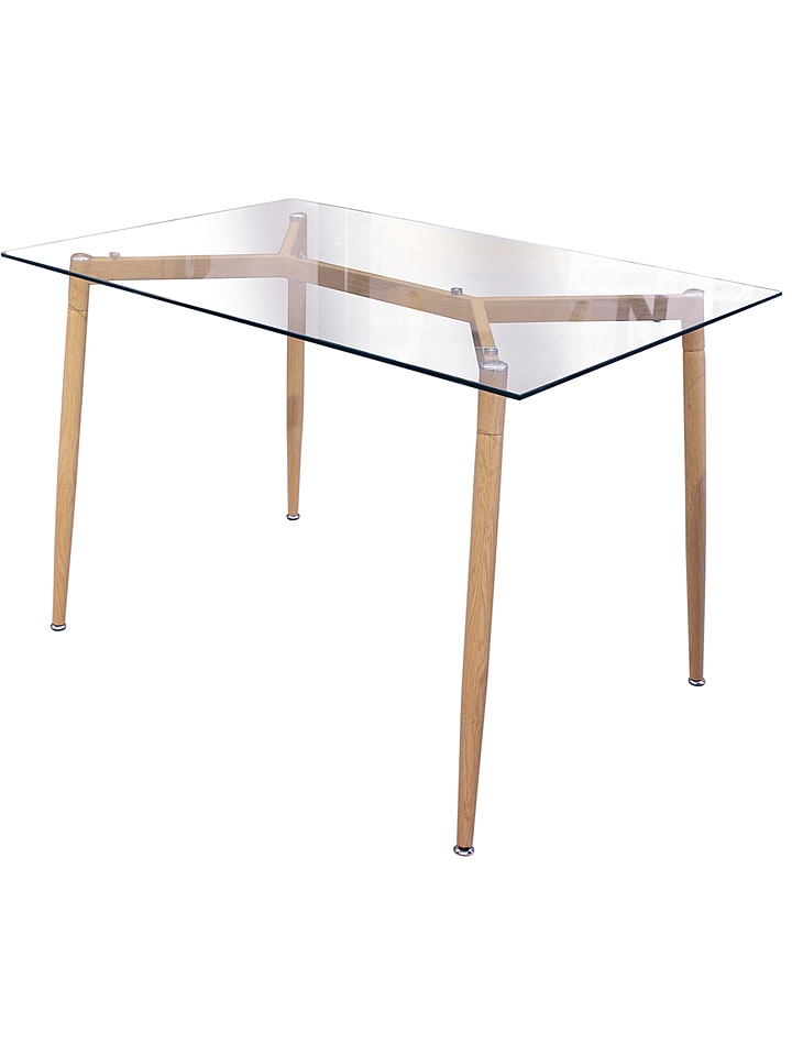 THE HOME DECO FACTORY Stół w kolorze jasnobrązowym - 115 x 75 x 75 cm rozmiar: onesize