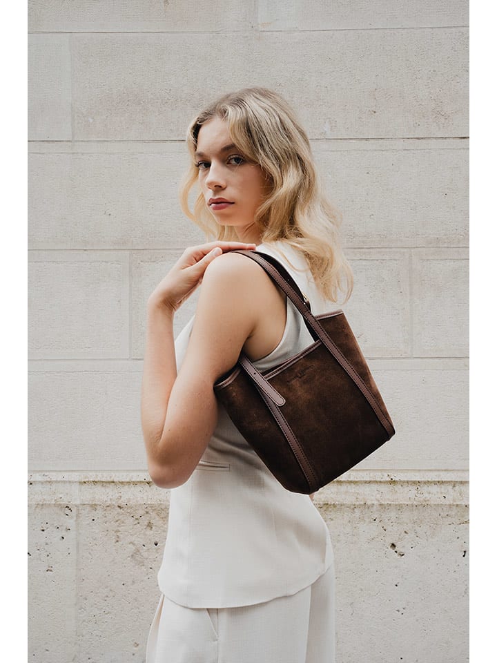 maison héritage PARIS Skórzana torebka "Olmo" w kolorze brązowym - 26 x 23 x 10 cm rozmiar: onesize