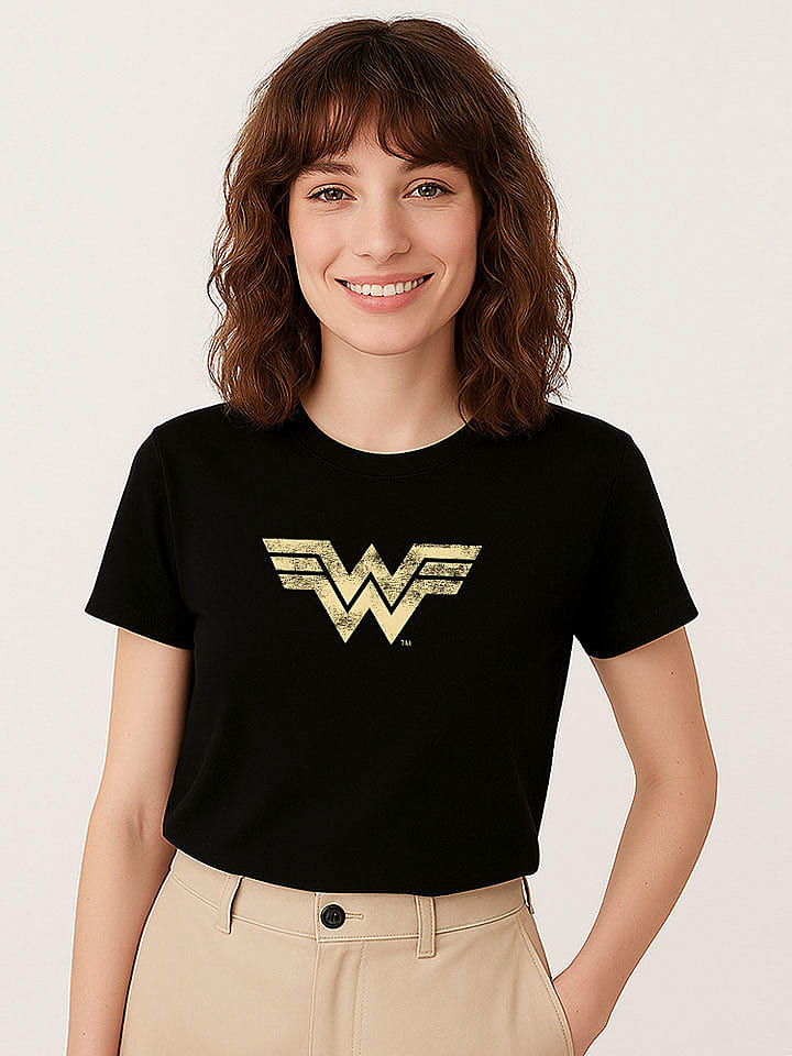 WOOOP Koszulka "Wonder woman vintage" w kolorze czarnym rozmiar: M