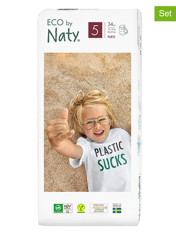 Naty Ekologiczne pieluszki jednorazowe (102 szt.) - rozm. 5 rozmiar: onesize