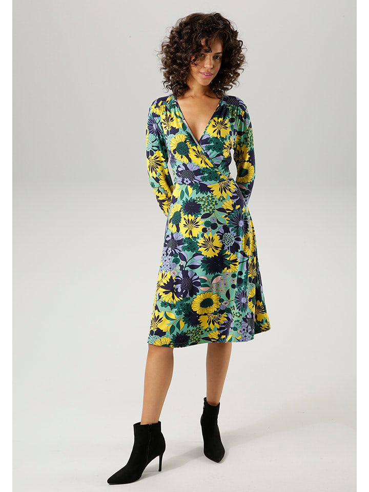 Aniston Sukienka w kolorze błękitno-żółtym rozmiar: 40