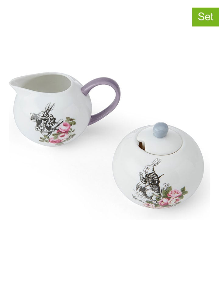 Mikasa 2-częściowy zestaw "Alice In Wonderland" w kolorze białym ze wzorem rozmiar: onesize