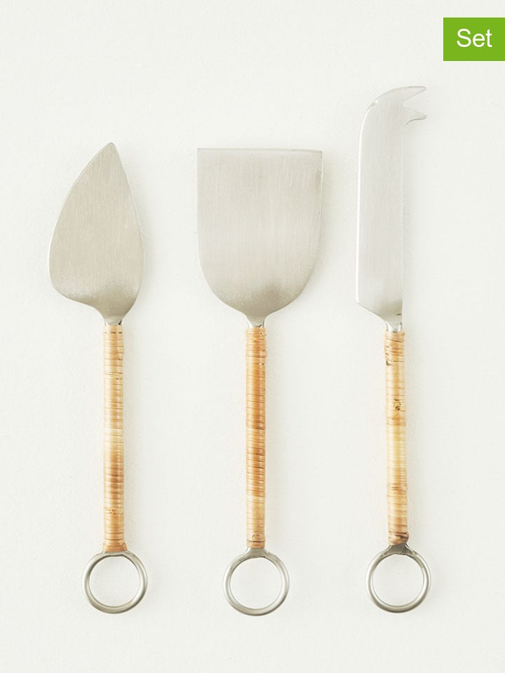 BELLA MAISON 3-częściowy zestaw w kolorze srebrno-beżowym do sera rozmiar: onesize