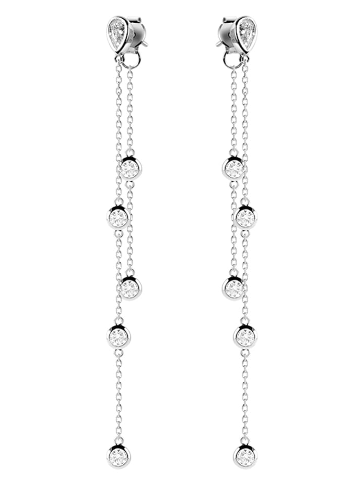 DI GIORGIO Srebrne kolczyki-wkrętki z cyrkoniami rozmiar: onesize