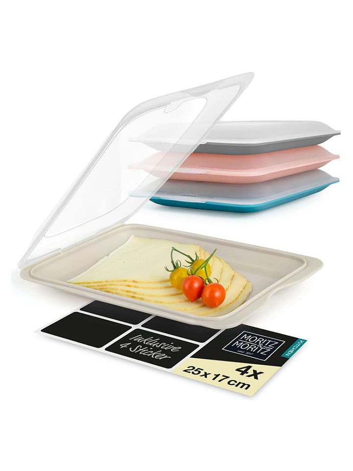 Moritz & Moritz Pojemniki (4 szt.) w różnych kolorach - 25 x 17 cm rozmiar: onesize