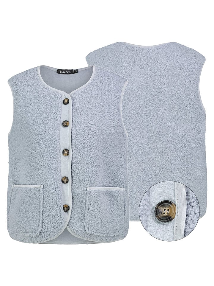 Sublevel Kamizelka pluszowa w kolorze błękitnym rozmiar: M/L