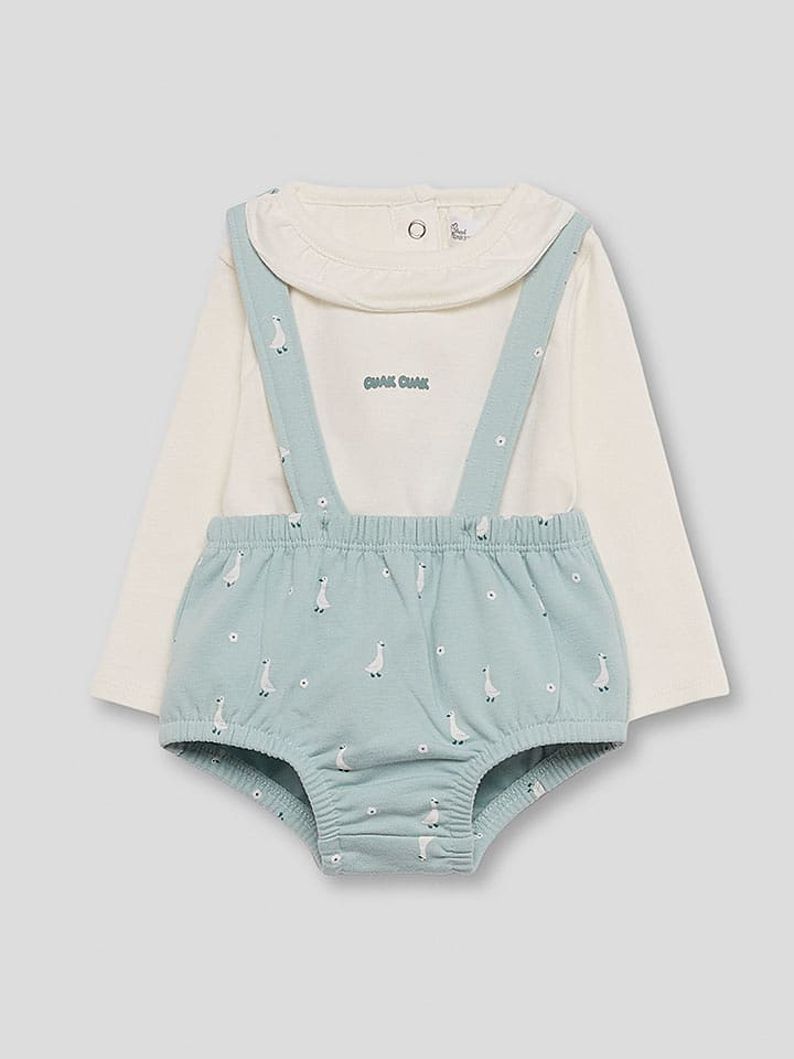 Street MONKEY 2-częściowy zestaw w kolorze kremowo-błękitnym rozmiar: 74