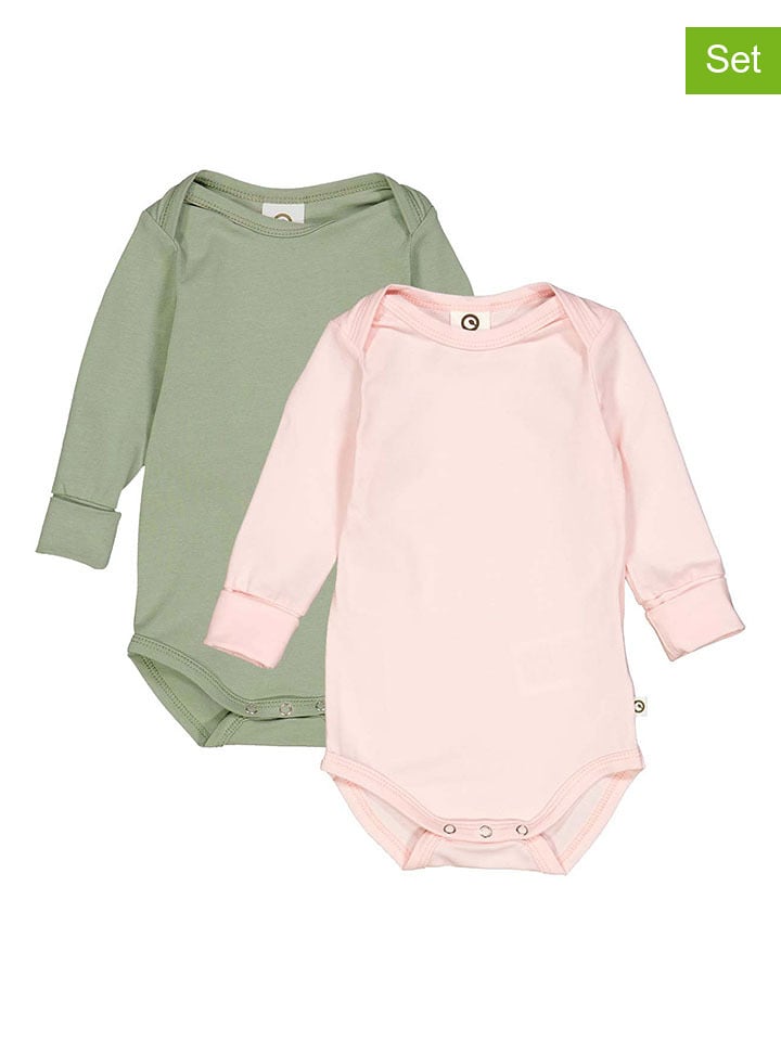 müsli Body (2 szt.) w kolorze jasnoróżowym i khaki rozmiar: 86