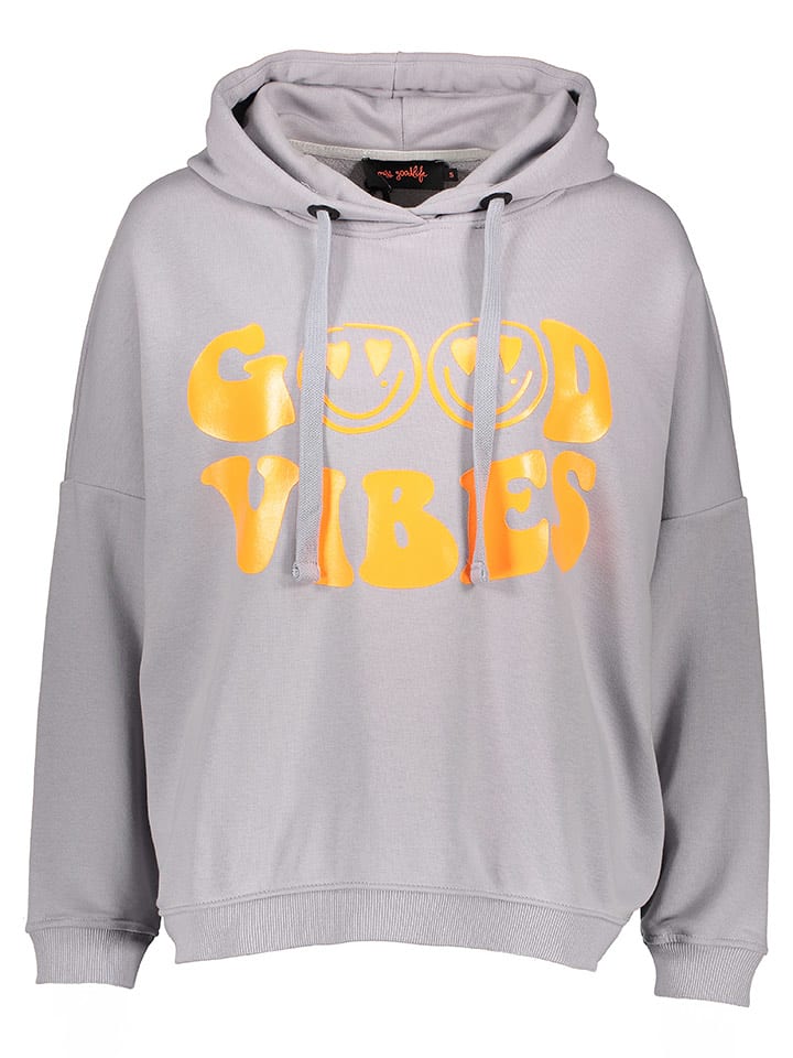 miss goodlife Bluza "Good vibes" w kolorze żółtym-szarym rozmiar: M