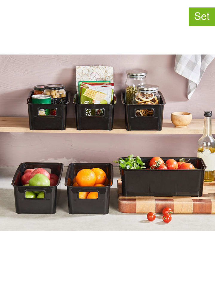 Violeta Home Koszyki (6 szt.) w kolorze czarnym - 31 x 17 x 10,5 cm rozmiar: onesize