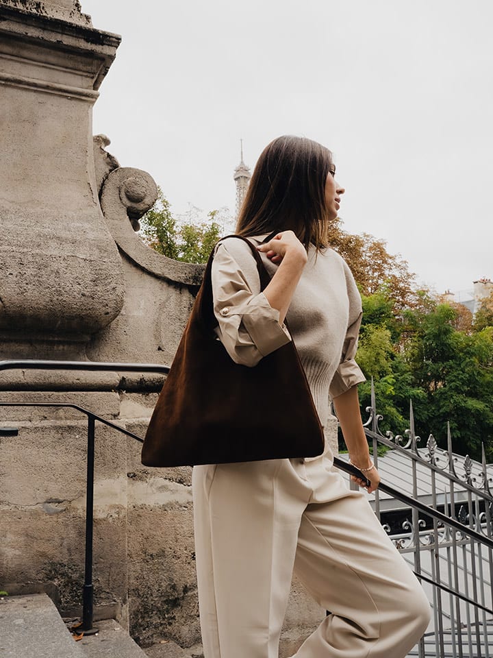 maison héritage PARIS Skórzana torebka "Maldives" w kolorze jasnobrązowym - 44 x 38,5 cm rozmiar: onesize