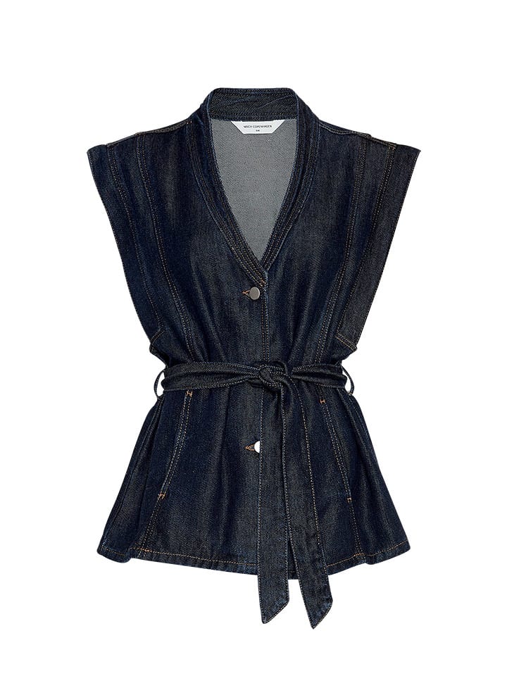 MOSS COPENHAGEN Kamizelka dżinsowa "Josephine Rue" w kolorze granatowym rozmiar: S/M