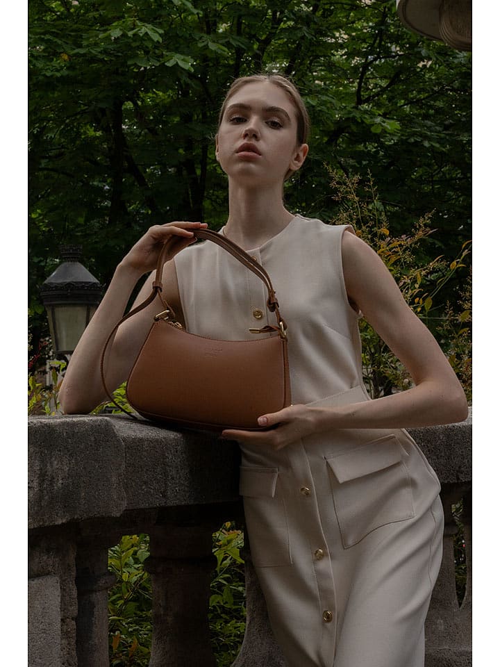 Abaco Skórzana torebka "Juna" w kolorze jasnobrązowym - 26 x 16 x 6 cm rozmiar: onesize