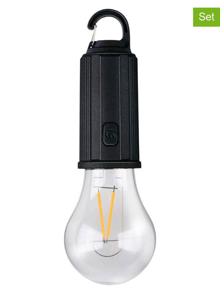 GRUNDIG Lampy kempingowe LED (2 szt.) w kolorze czarnym - wys. 17 x Ø 5,8 cm rozmiar: onesize