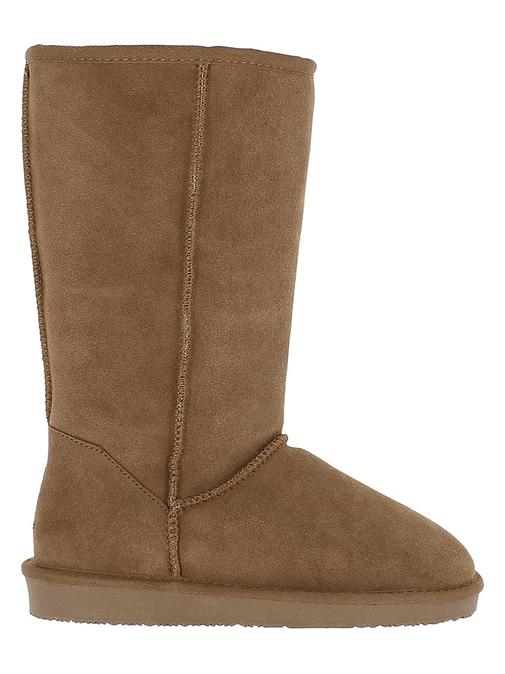 NICEBAY Skórzane kozaki zimowe "Wharfe" w kolorze jasnobrązowym rozmiar: 39