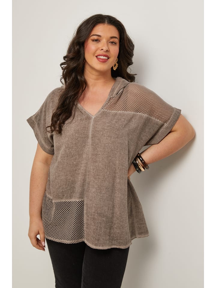 Curvy Lady Bluzka w kolorze jasnobrązowym rozmiar: 48/50