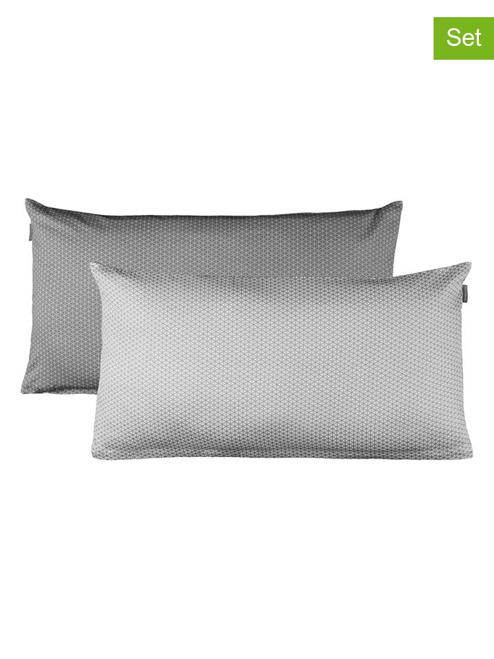 Schiesser Poszewki (2 szt.) w kolorze antracytowo-jasnoszarym na poduszkę rozmiar: 40x80 cm