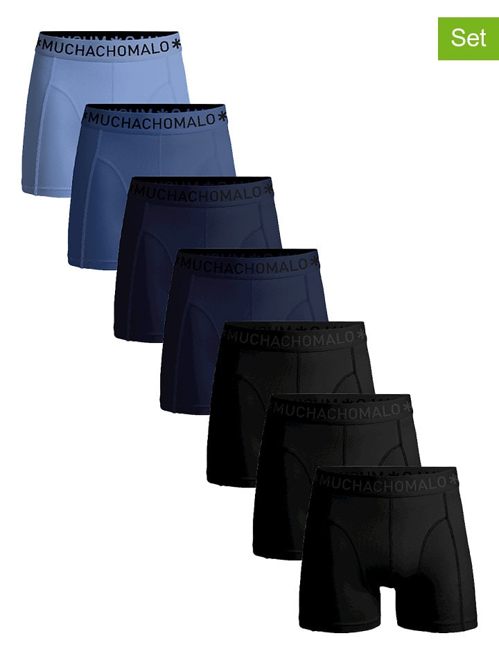Muchachomalo Bokserki (7 par) w kolorze czarnym i niebieskim rozmiar: XL