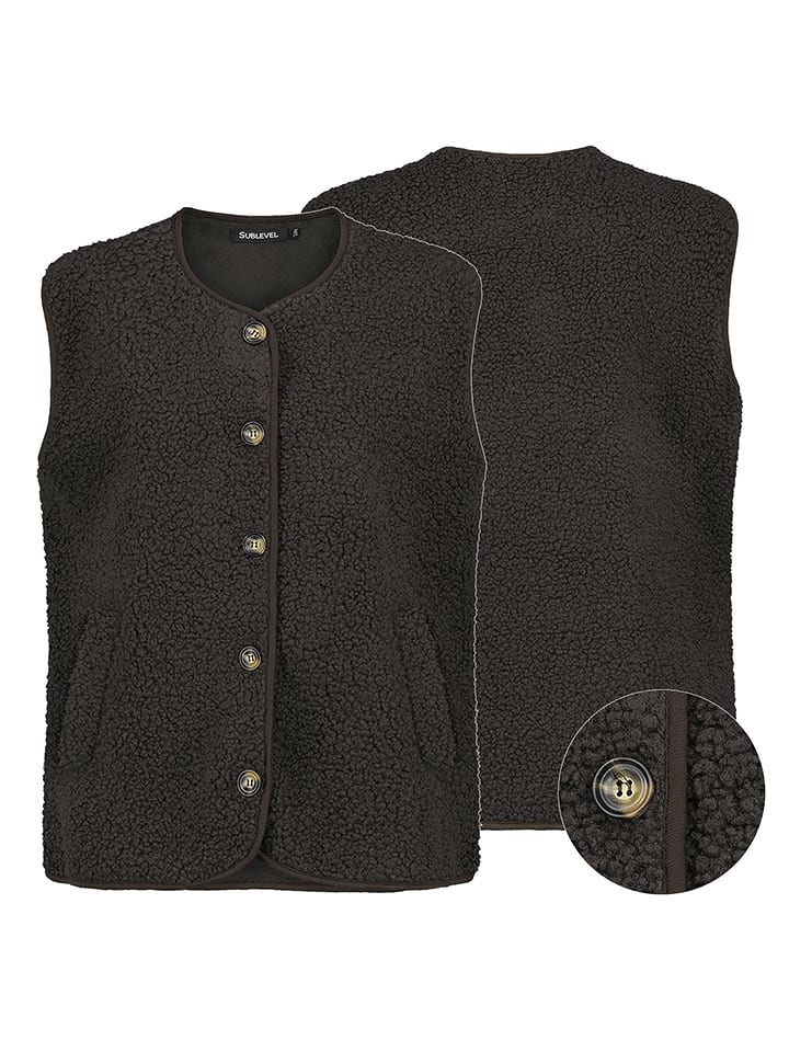 Sublevel Kamizelka pluszowa w kolorze czarnym rozmiar: S/M