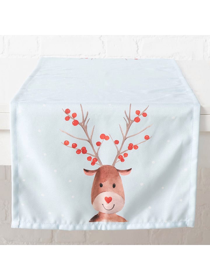 Boltze Bieżnik "Fynn" w kolorze błękitnym - 140 x 40 cm rozmiar: onesize