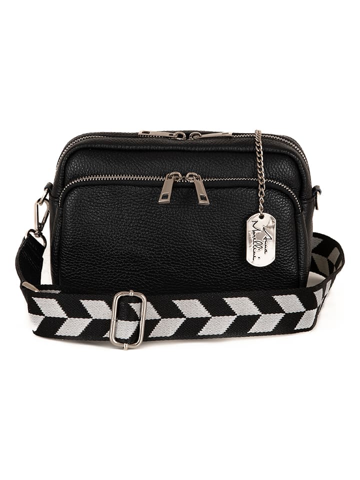 Anna Morellini Skórzana torebka "Erminia" w kolorze czarnym - 22 x 17 x 9 cm rozmiar: onesize