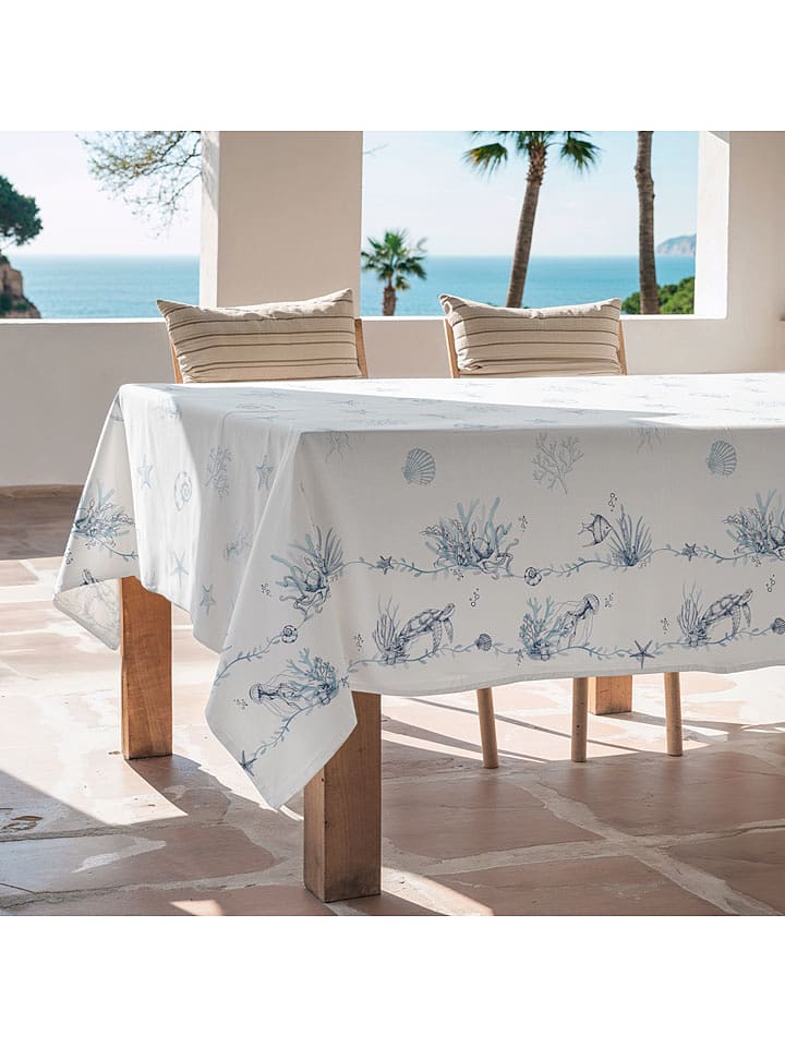 Mint Rugs Obrus "Macarella" w kolorze biało-niebieskim rozmiar: 155x200 cm