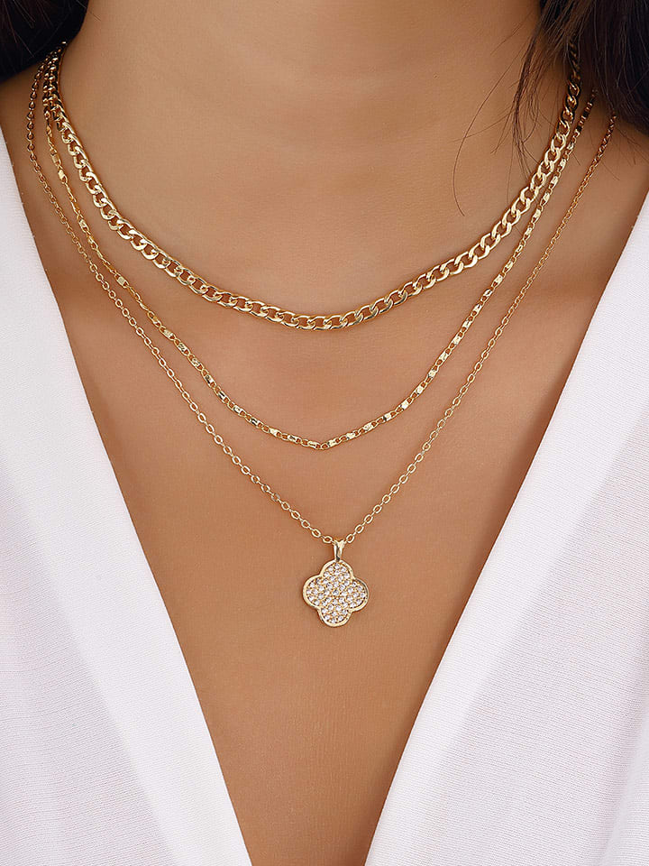 Nakkash Pozłacany naszyjnik z cyrkoniami rozmiar: onesize