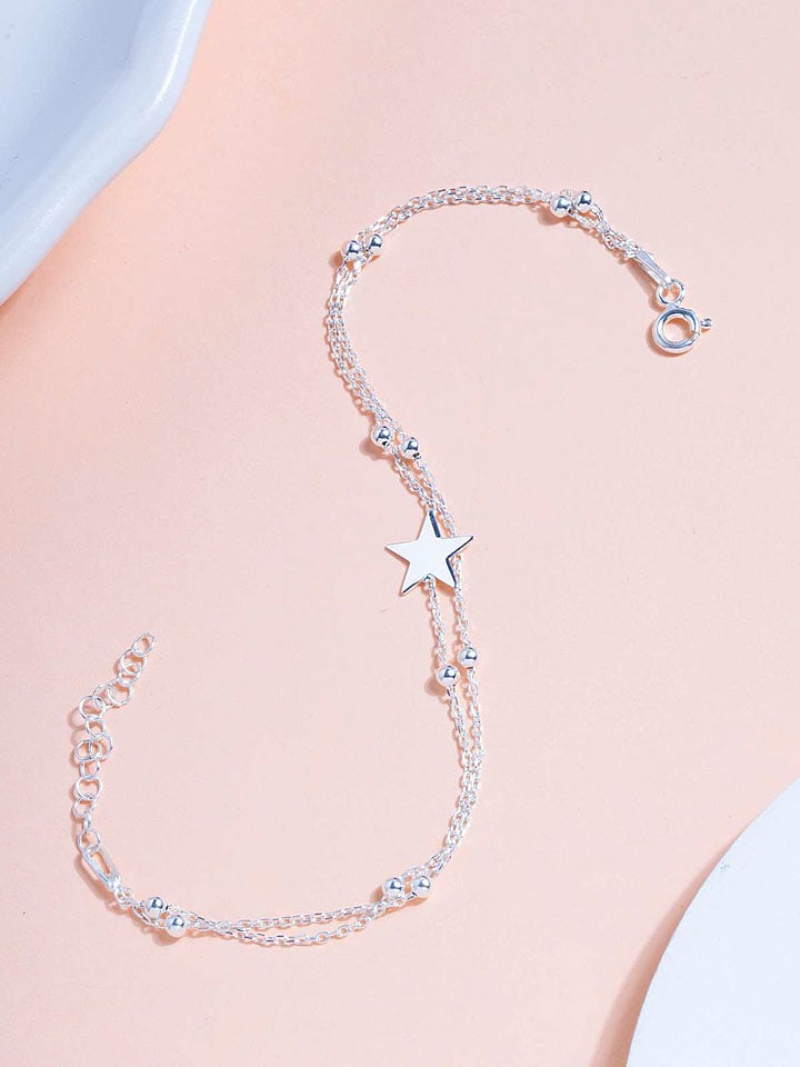 Heliophilia Srebrna bransoletka z elementem ozdobnym rozmiar: onesize