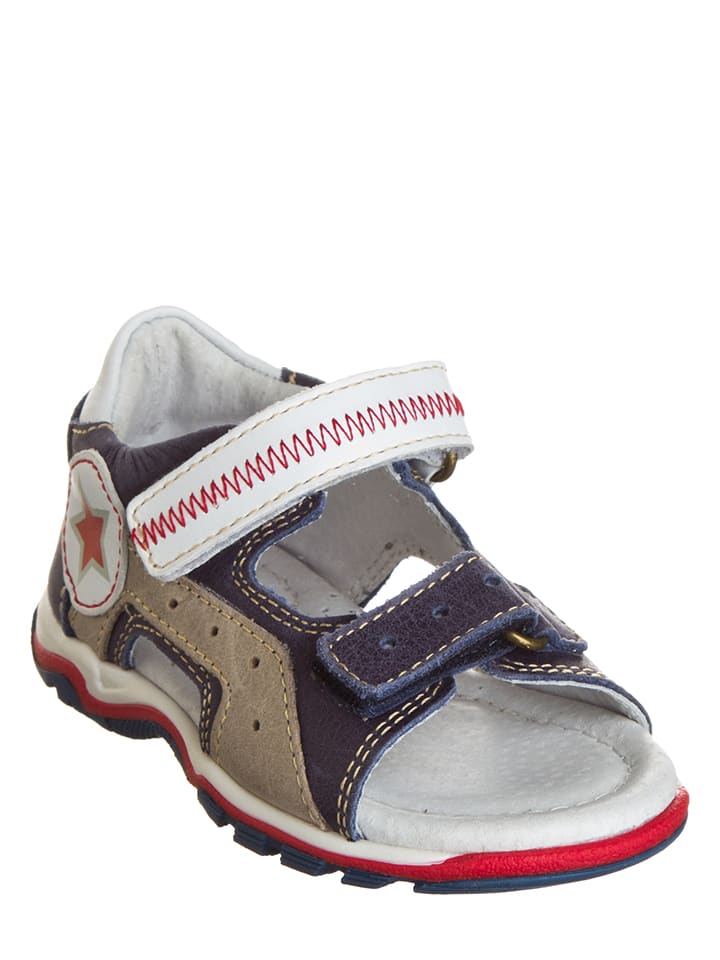 Lea Lelo Skórzane sandały w kolorze granatowo-biało-beżowym rozmiar: 20