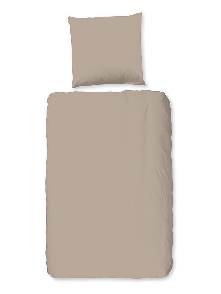 Good Morning Komplet pościeli flanelowej w kolorze beżowym rozmiar: 135x200 cm