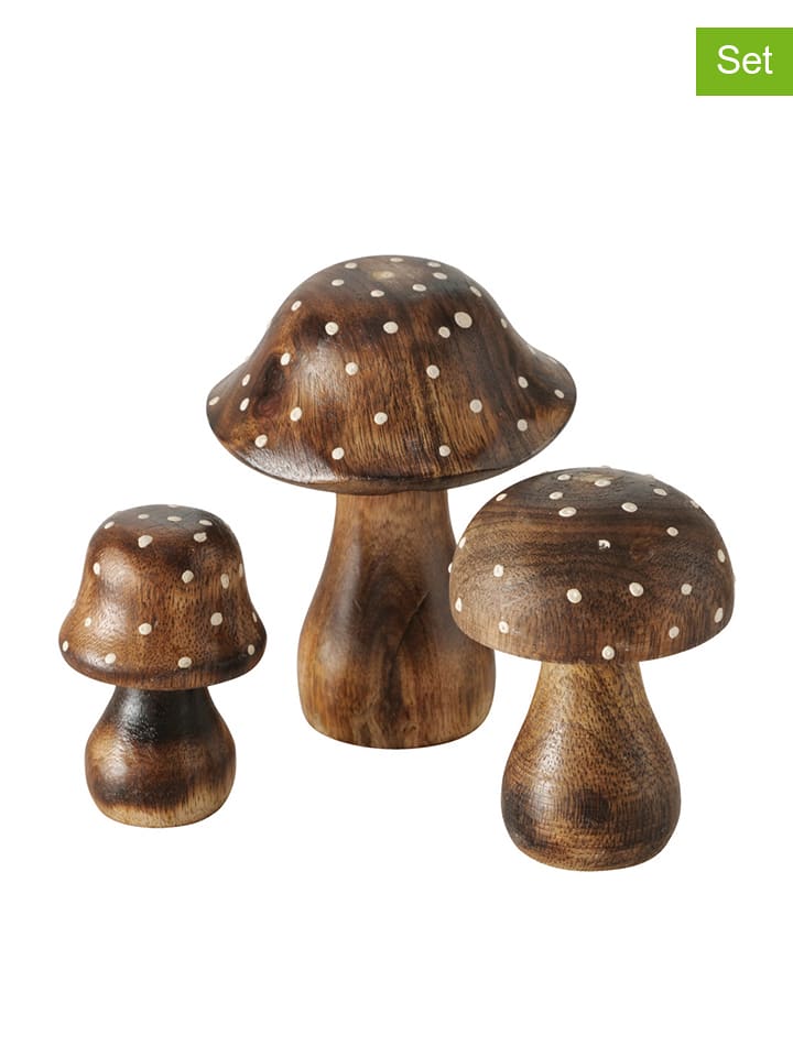 Boltze Figurki dekoracyjne (3 szt.) "Pucky" w kolorze brązowym rozmiar: onesize