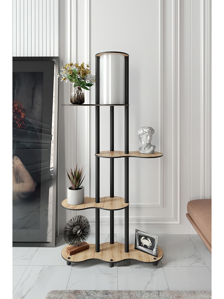 ABERTO DESIGN Lampa stojąca w kolorze jasnobrązowo-czarnym - 65 x 150 x 35 cm rozmiar: onesize