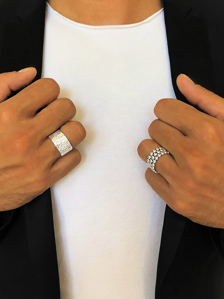 Uomo Srebrny pierścionek rozmiar: 60