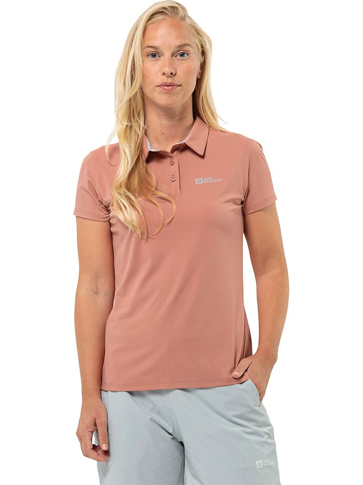Jack Wolfskin Koszulka polo "Prelight Trail" w kolorze łososiowym rozmiar: XL