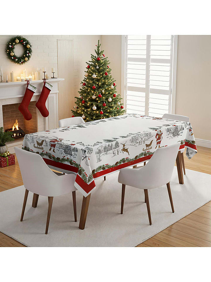 Colourful Cotton Obrus w kolorze białym rozmiar: 160x220 cm