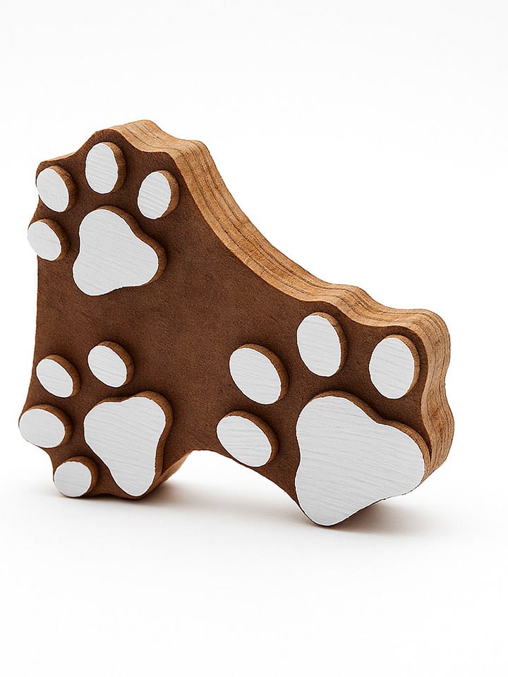 Samimi Stempel "Paws" w kolorze jasnobrązowo-białym - 6 x 6,5 cm rozmiar: onesize