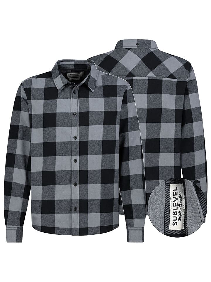 Sublevel Koszula w kolorze szaro-czarnym rozmiar: S