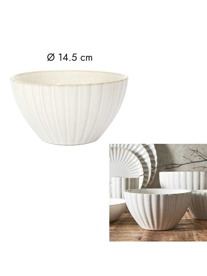 THE HOME DECO FACTORY MIski (4 szt.) w kolorze białym do musli - Ø 14,5 cm rozmiar: onesize