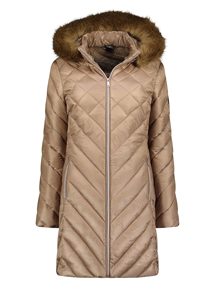 Geographical Norway Płaszcz pikowany "Bondine" w kolorze szarobrązowym rozmiar: L