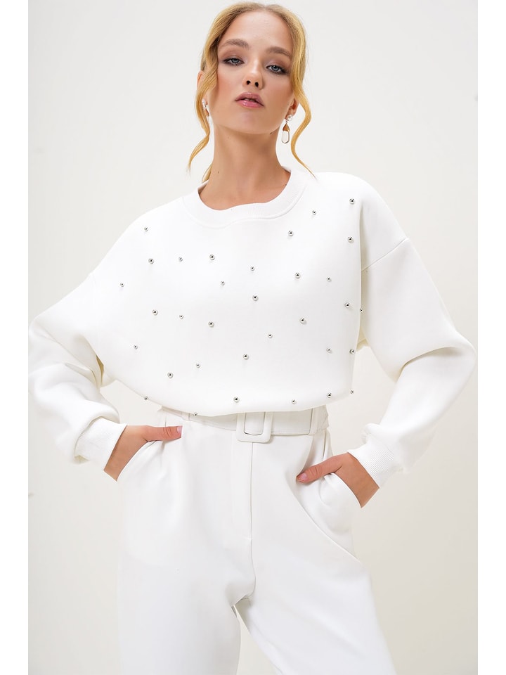 Happiness Istanbul Bluza w kolorze białym rozmiar: L/XL