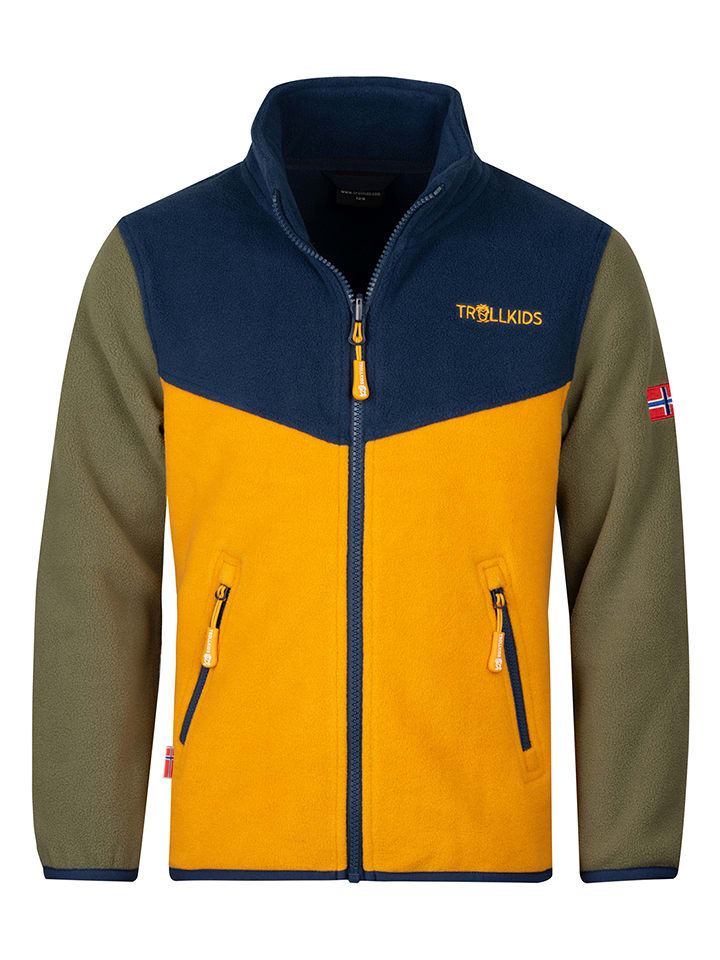 Trollkids Kurtka polarowa "Oppdal XT" w kolorze granatowo-żółtym rozmiar: 140