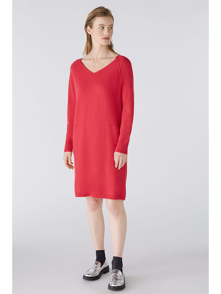 Oui Dzianinowa sukienka w kolorze czerwonym rozmiar: 40